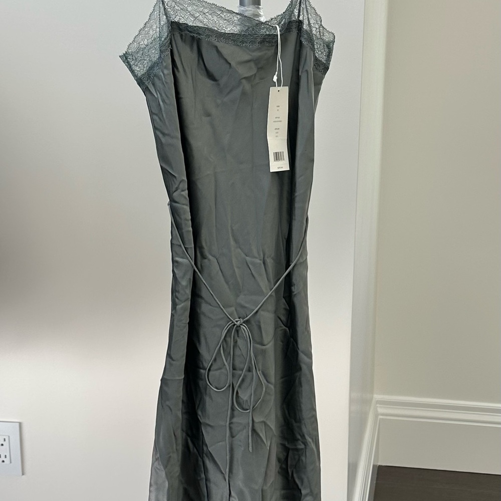 Elegant Gray Spaghetti Strap Dress